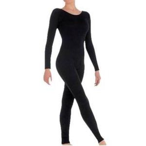 Capezio Long Sleeve scoop neck  Unitard BLK L